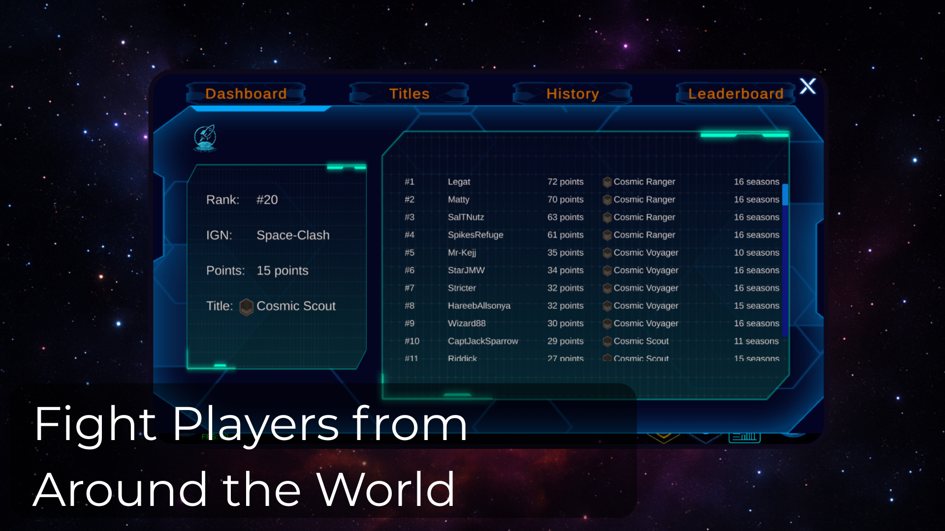 Fight Players from Around the World - Leaderboard